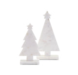 Set of 2 Marble Christmas Trees