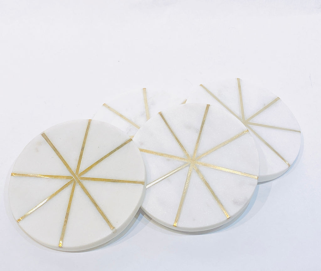 Marble And Brass Coasters
